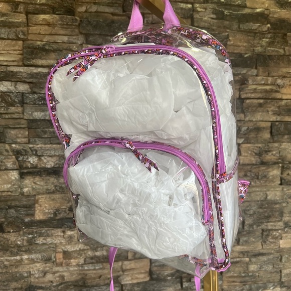 Transparent Backpack with Purple Floral Design - Picture 4 of 8